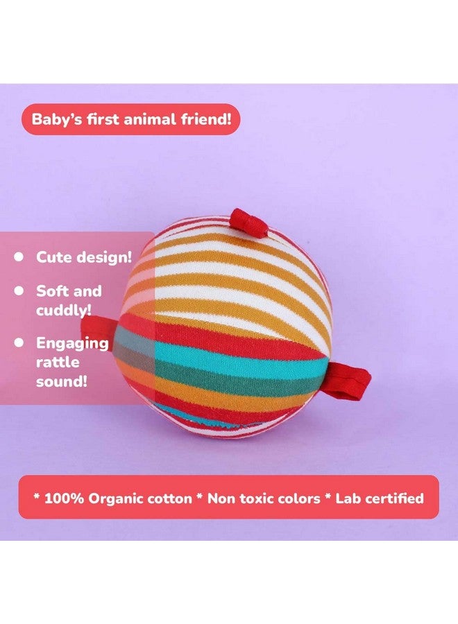 Shumee Ele & Ball Rattle (0+ Years) | Multicolor | Organic Cotton Plush | Non Toxic | Sensory Toys | Soft Toy | Enhances Curiosity And Imagination - Image 2