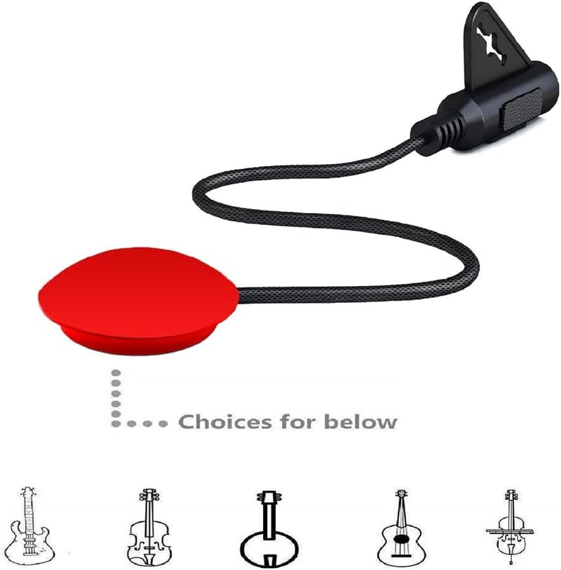 Imelod Contact Microphone Piezo Pickup Violin Microphone Pickup Cello Banjo Ukulele Mandolin Guitar Microphone Pickup(Red) - Image 2