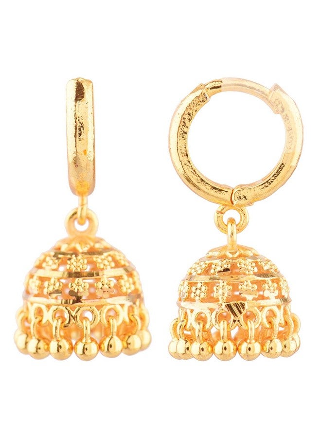 Efulgenz Gold Tone Jhumka Jhumki Hoop Earrings Indian Earrings For Women Traditional Bollywood Jhumka Jhumki Dangle Earrings Set For Women Indian Jewelry For Women Earrings - Image 1