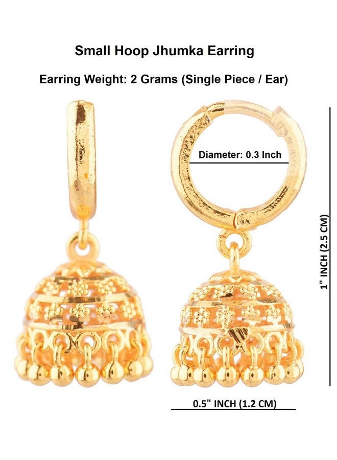 Efulgenz Gold Tone Jhumka Jhumki Hoop Earrings Indian Earrings For Women Traditional Bollywood Jhumka Jhumki Dangle Earrings Set For Women Indian Jewelry For Women Earrings - Image 5