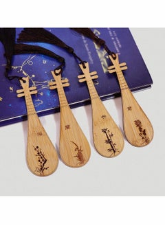 Y&D Bookmark Natural Bamboo Handmade with Beautiful Tassels,Vintage Style is A Unique Gift for Teachers, Students, Men and Women - 4Pcs  - Image 5