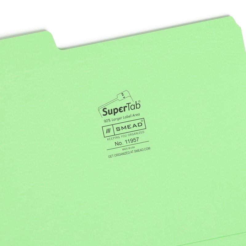 Smead SuperTab File Folders, Oversized 1/3-Cut Tab, Letter Size, Assorted Bright Colors, 24 per Pack (11957) - Image 3