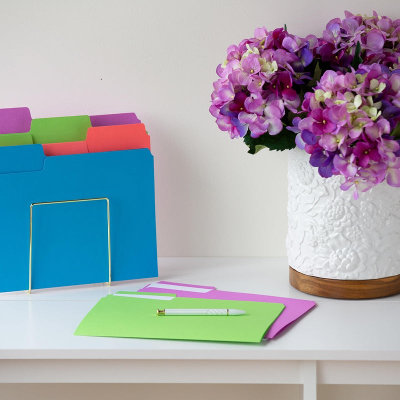 Smead SuperTab File Folders, Oversized 1/3-Cut Tab, Letter Size, Assorted Bright Colors, 24 per Pack (11957) - Image 2