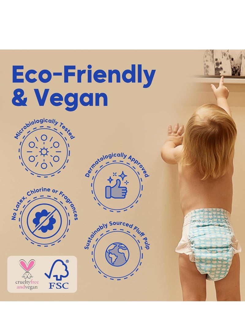 Kim & Kimmy Eco Diapers, Size 2, 4-8 kg, 72 Diapers - 12 Hour Leak Protection, No Rashes, Hypoallergenic, Ultra-Soft & Highly Absorbent - Cruelty Free & Vegan - Image 3