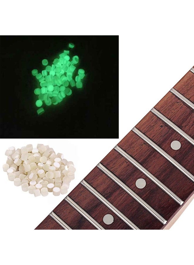 klarako 100pcs Guitar Fretboard Dots Inlays 6.0mm Seashell Fret Inlays Markers Glow in the Dark for Guitar Ukulele Bass Banjo Mandolin Decorations - Image 2