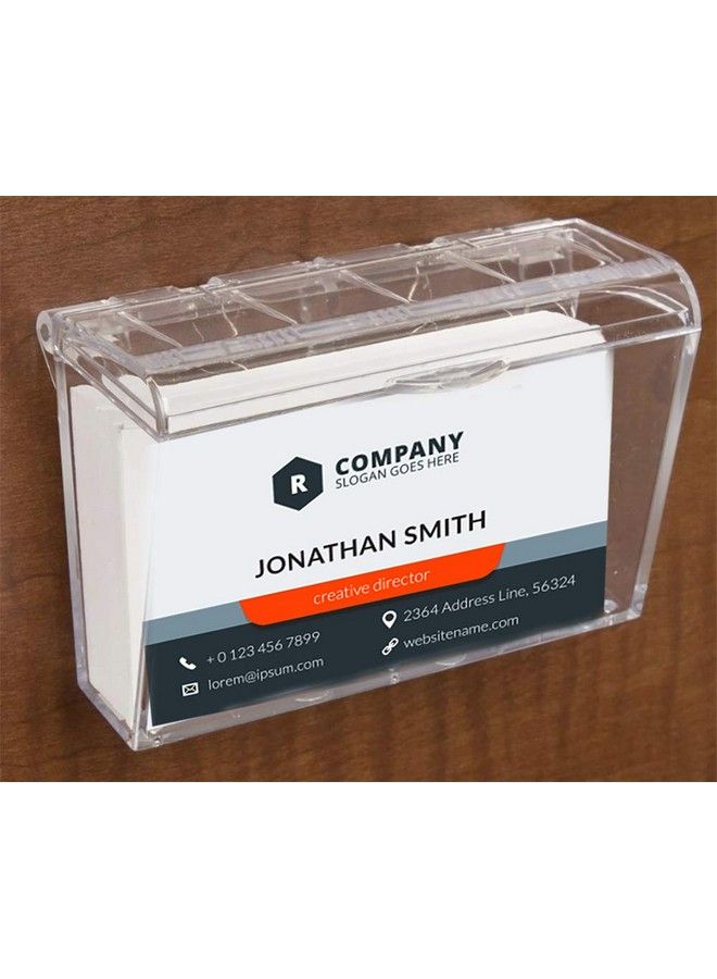 Pro Image Wall Mounted Acrylic Business Card Holder With Cover ; Lid Hinged Outdoor Fits 60 Clear - Image 5