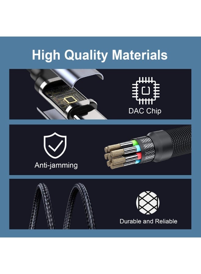إيزي 1.5 متر USB C إلى 3.5 ملم كابل AUX ، نوع C إلى 3.5 ملم صوتي Aux ، صوت هاي فاي نقي مع تصميم معدني ممتاز ، متوافق مع أجهزة iPhone 15/16/17 و iPad و Android. - Image 2