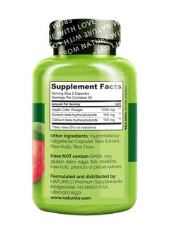 NATURELO Apple Cider Vinegar Made From The Mother, 120 Vegan Capsules Dietary Supplements  - Image 2