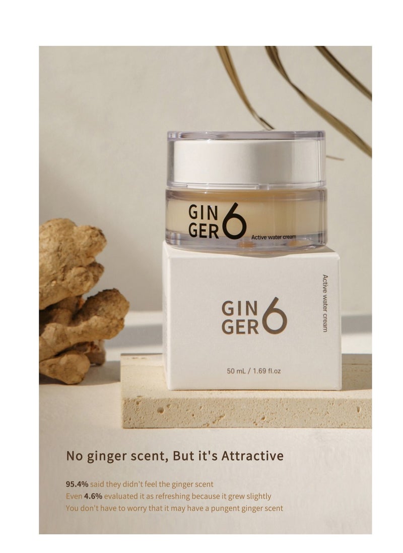 GINGER6 - Anti-Aging and Hydrating Facial Gel Moisturizer with Peptides, Hyaluronic Acid and Ginger Extract, Bouncy Lightweight Gel Formula, Natural Ingredients - GINGER6 Active Water Cream 50ml (1.69 fl.oz.) - Image 1