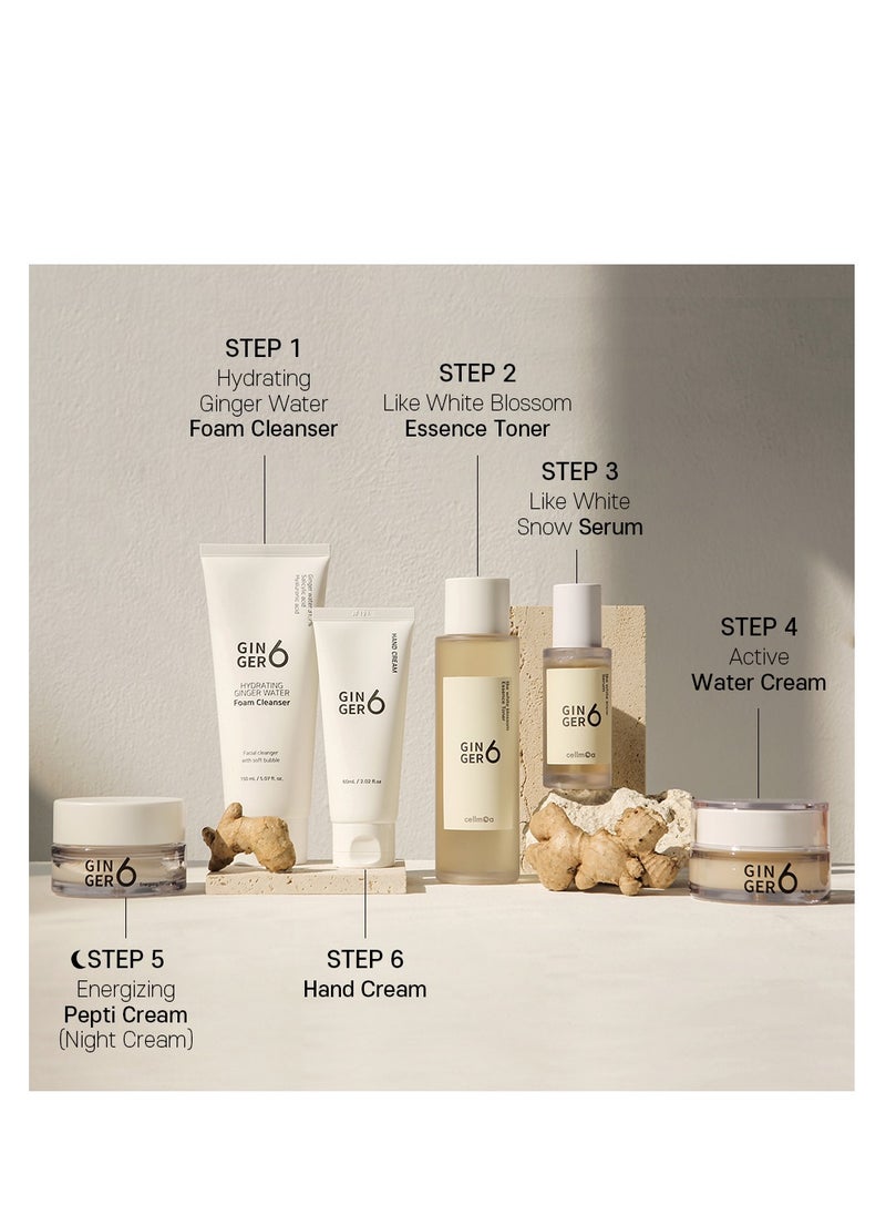 GINGER6 - Anti-Aging and Hydrating Facial Gel Moisturizer with Peptides, Hyaluronic Acid and Ginger Extract, Bouncy Lightweight Gel Formula, Natural Ingredients - GINGER6 Active Water Cream 50ml (1.69 fl.oz.) - Image 1