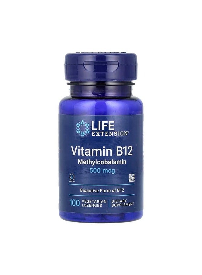 Vitamin B12, Methylcobalamin, 500 mcg, 100 Vegetarian Lozenges