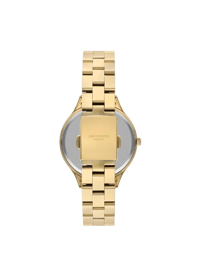 لي كوبر Lee Cooper Women's 2035 Movement Watch, Analog Display and Metal Strap - LC07568.110, Gold
