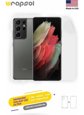Wrapsol Galaxy S21 Ultra Full Body Screen Protector Front Back Side Impact Absorbing Polyurethane Film  - Image 1