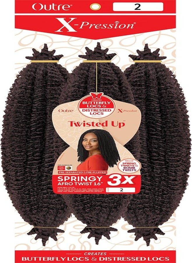 أوتر Outre X-Pression - Twisted Up - Springy Afro Twist 16" 3X (عبوة من قطعتين، بني داكن 2) - Image 5