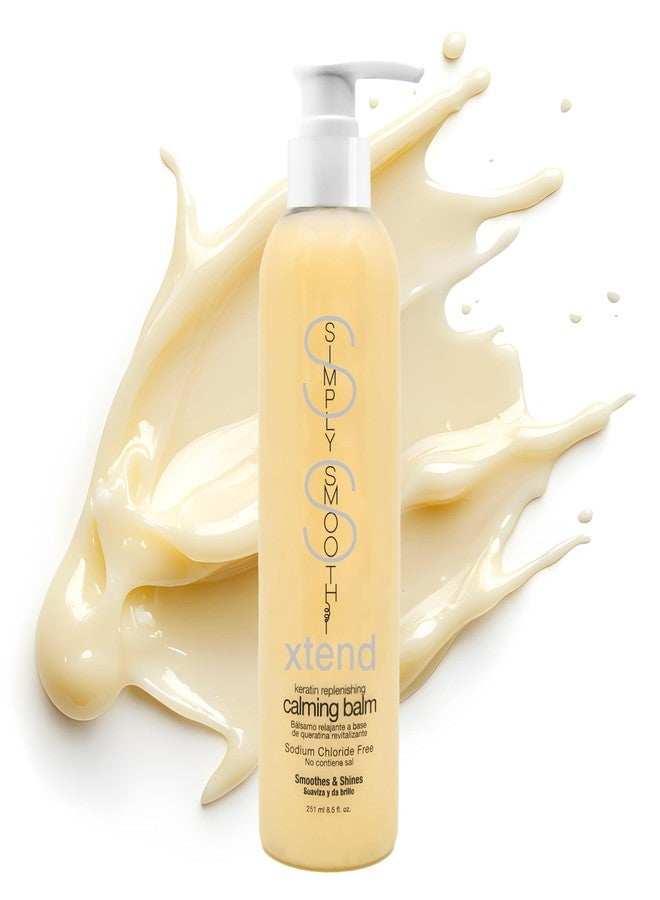 SIMPLY SMOOTH Xtend Keratin Replenishing Calming Balm Smoothing Or Curling Balm 1-Day Frizz Free Blowout Infused with Collagen To Repair Dry, Damaged, Unmanageable Hair 8.5 Oz. - Image 1