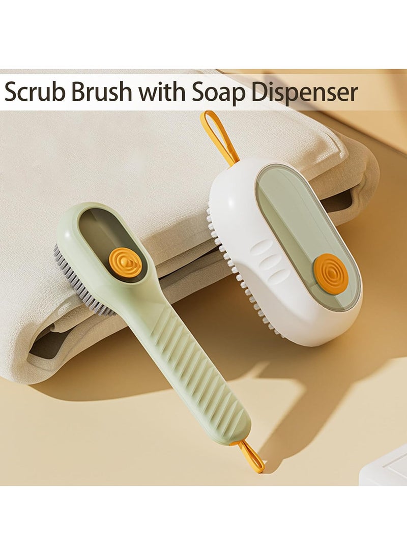 4Pcs Scrub Brush with Soap Dispenser, Multifunctional Shoe Brushes for Cleaning Non-Slip Laundry Brush for Stains Soft Bristle Cleaning Brush Kitchen Cleaning Supplies Carpet Brush - Image 2
