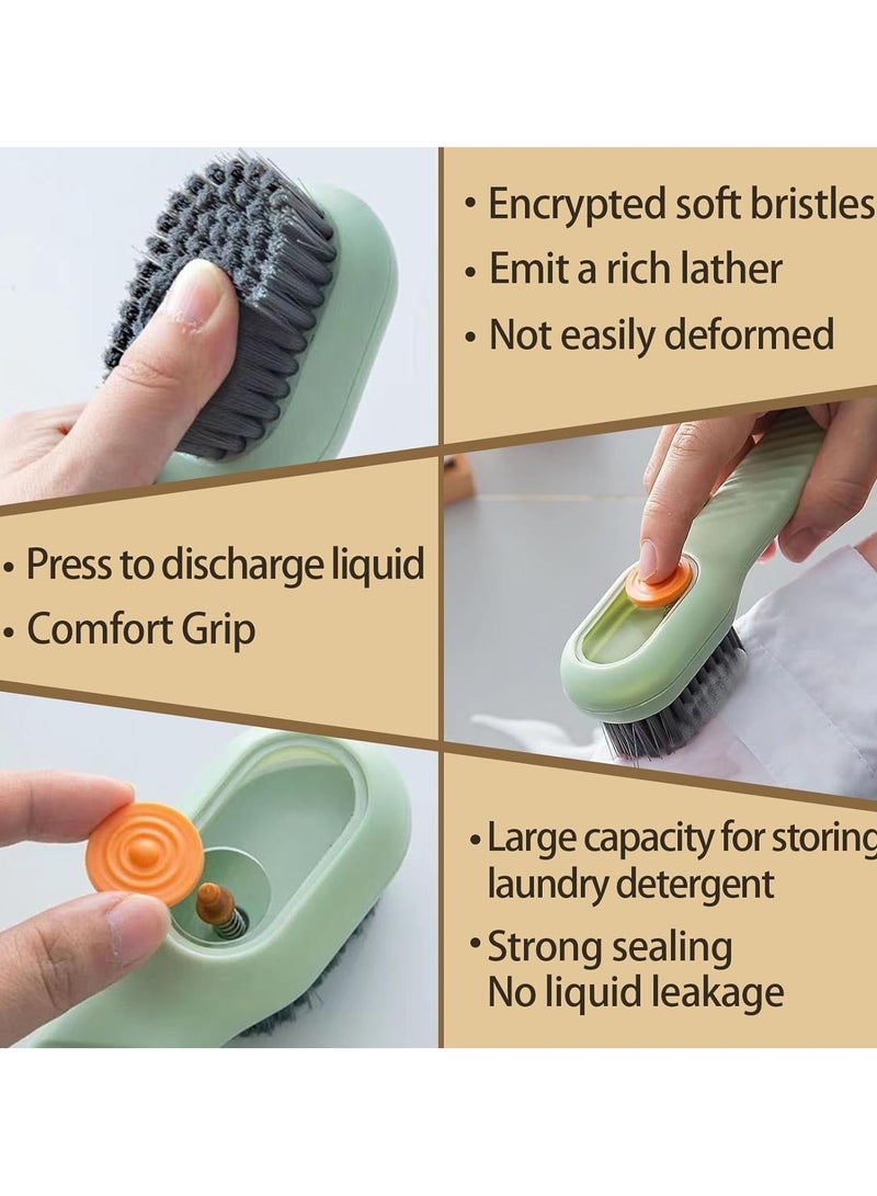4Pcs Scrub Brush with Soap Dispenser, Multifunctional Shoe Brushes for Cleaning Non-Slip Laundry Brush for Stains Soft Bristle Cleaning Brush Kitchen Cleaning Supplies Carpet Brush - Image 3