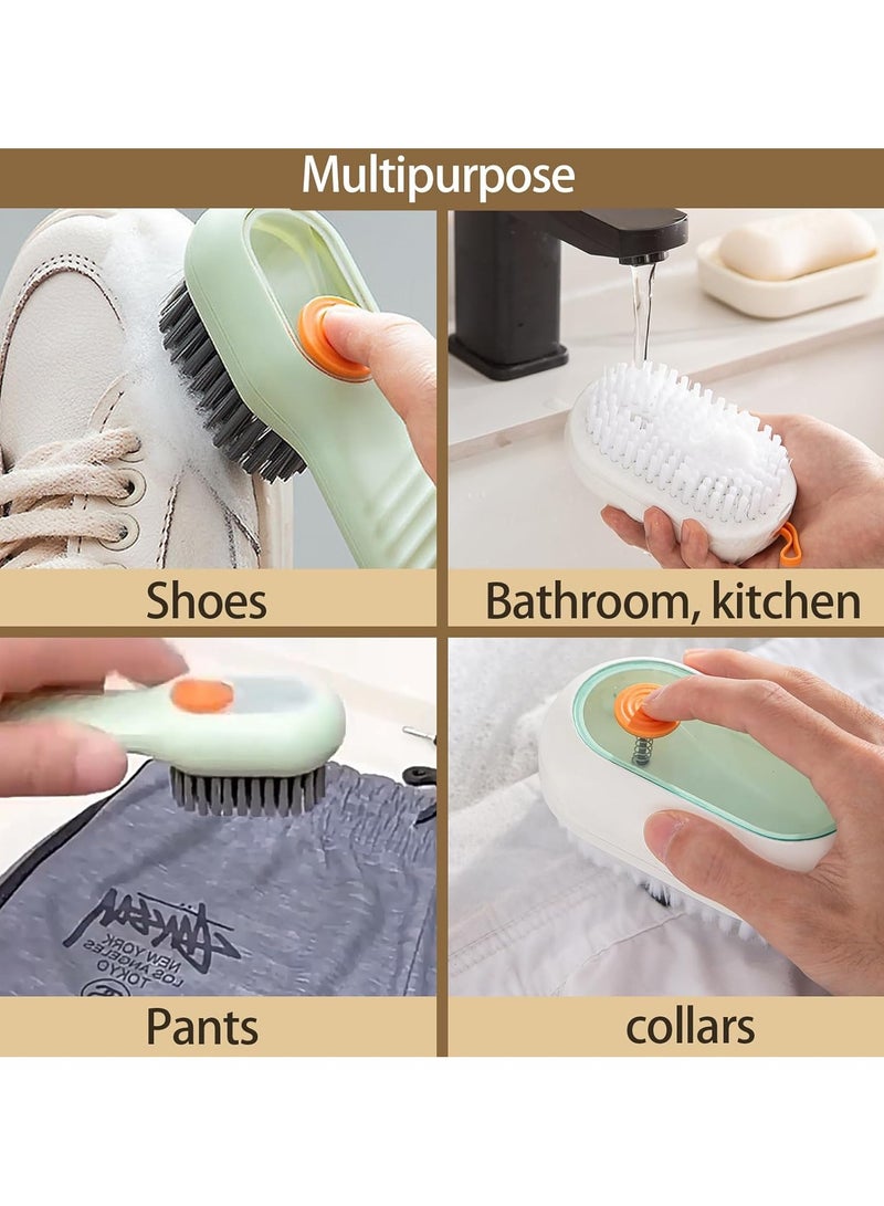 4Pcs Scrub Brush with Soap Dispenser, Multifunctional Shoe Brushes for Cleaning Non-Slip Laundry Brush for Stains Soft Bristle Cleaning Brush Kitchen Cleaning Supplies Carpet Brush - Image 4