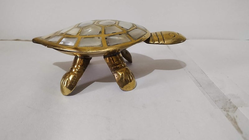 Salvus APP SOLUTIONS Brass Marble Print Turtle Feng Shui for Home Decoration Or Good Luck to Attract Positive Energy45 inch - Image 3