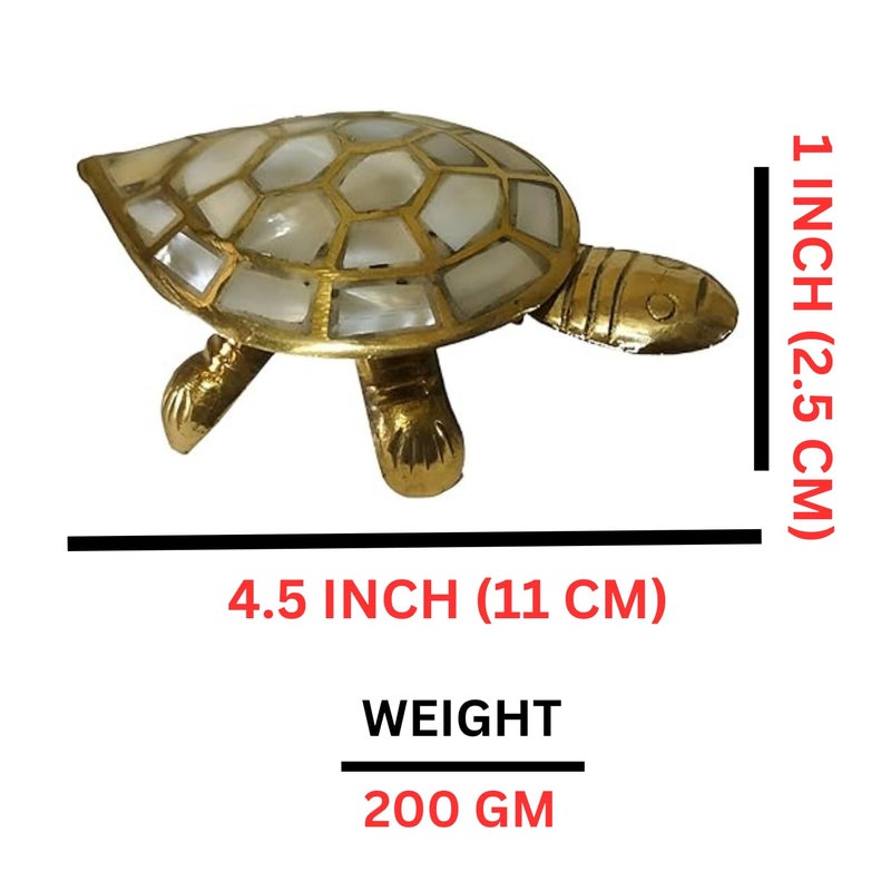 Salvus APP SOLUTIONS Brass Marble Print Turtle Feng Shui for Home Decoration Or Good Luck to Attract Positive Energy45 inch - Image 2