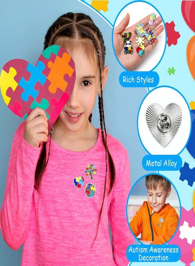 SANNIX 110Pcs Autism Awareness Pin, Assorted Enamel Autism Awareness Lapel Pins Brooches for Backpacks Clothes Autism Accessories Party Favors, 55 Styles - Image 4