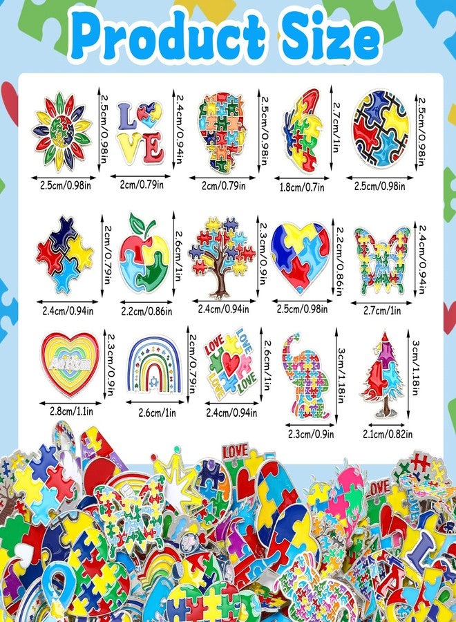 SANNIX 110Pcs Autism Awareness Pin, Assorted Enamel Autism Awareness Lapel Pins Brooches for Backpacks Clothes Autism Accessories Party Favors, 55 Styles - Image 3