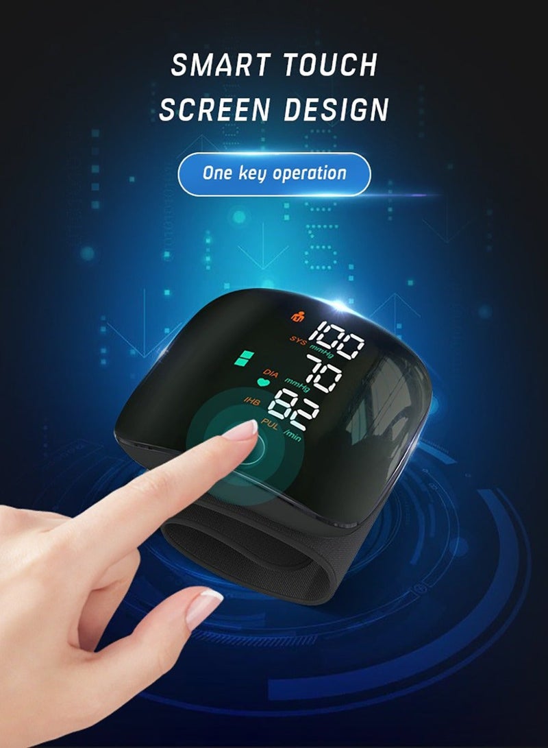 Generic Rechargeable Wrist Blood Pressure Monitor with LCD Display Automatic Accurate Voice Broadcast 2x99 Readings Memory Adjustable Cuff Digital BP Machine Irregular Heartbeat Detector  - Image 3