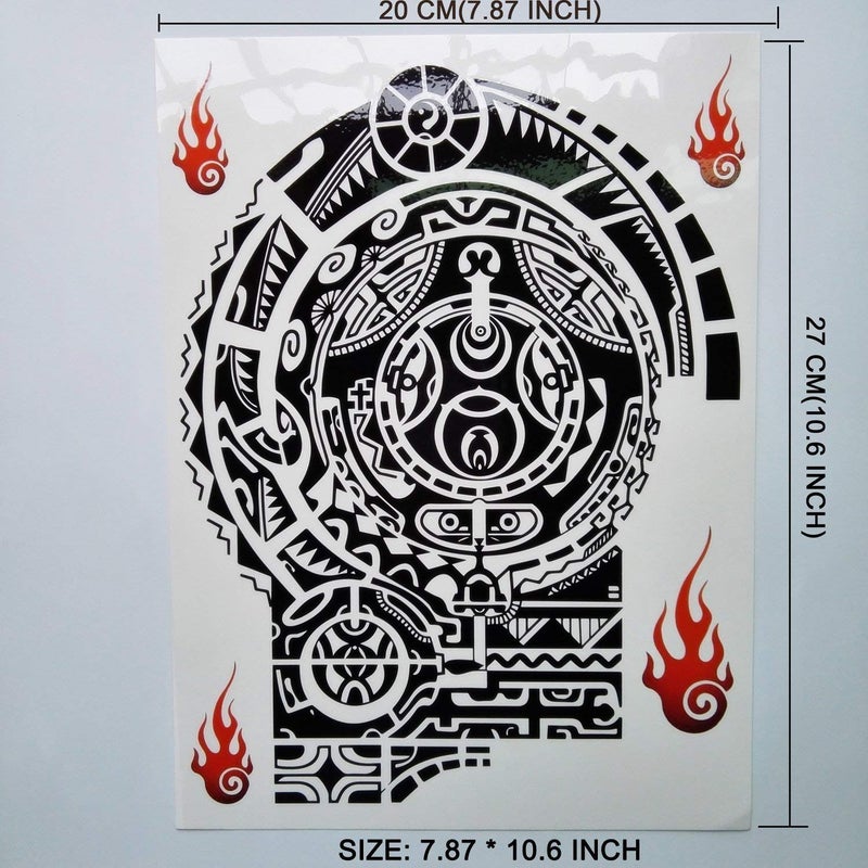 JIANG Waterproof Temporary Tattoos Paper Sticker Dwayne Johnson Totem Large Body Art (Temporary Tattoos) - Image 2