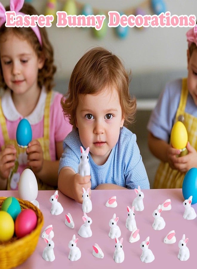 اوزيو تماثيل أرنب صغيرة من OZIO، 100 قطعة، أرنب عيد الفصح، أرانب صغيرة من الراتنج، أرنب صغير لزينة المناظر الطبيعية، ديكور حديقة صغير، نبات في وعاء، تزيين غطاء الكعكة - Image 4