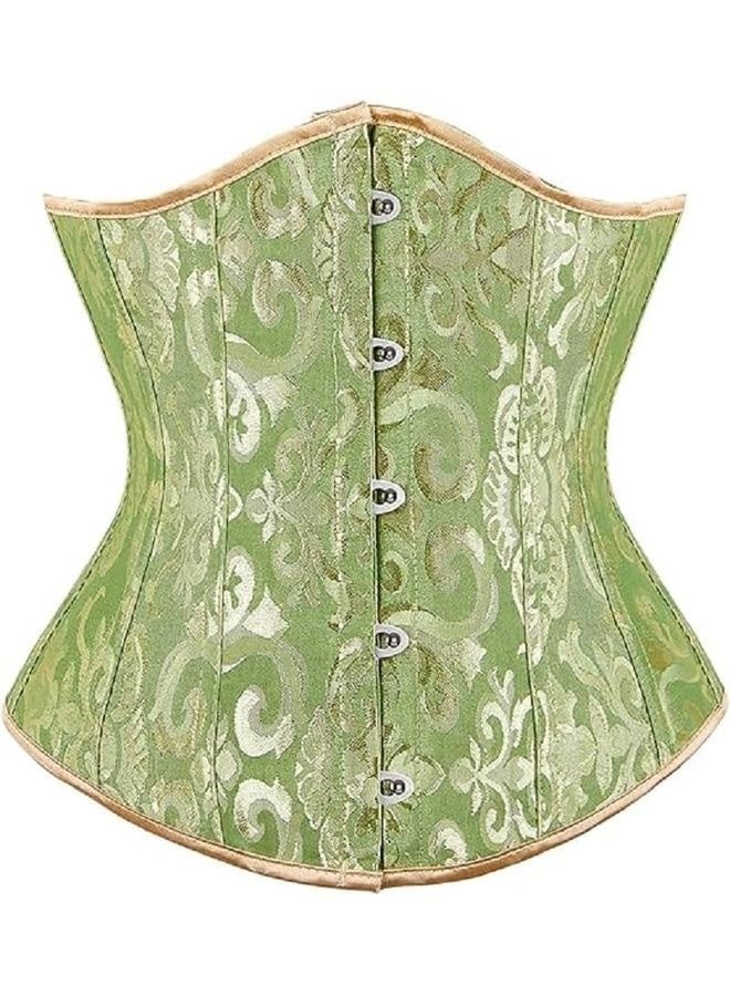 Corset Womens Brocade Underbust Boned Corsets Bustier Waist Trainer XXL  - Image 1