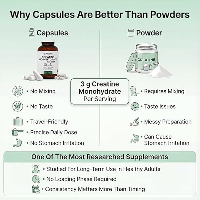 PRISTINE'S Creatine Monohydrate Capsules for Women & Men - NSF Certified 75 Day Supply 3G Muscle Growth Support Supplement - Cognitive & Athletic Performance Support - Enhanced Recovery - Image 4
