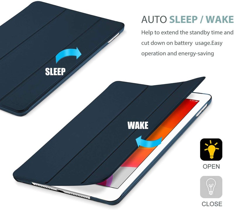 Moca Compatible Smart flip Cover case for iPad 9.7 inch 2017 2018 iPad 5th 6th Generation A1893 A1954 A1822 A1823 Smart case Cover (Navy Blue) - Image 5