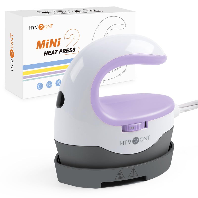 HTVRONT Heat Press Mini Heat Press Machine, Small Heat Press Portable Iron Press Machine for T Shirts, Hats, Heating Transfer Projects (Lavender Purple) - Image 1