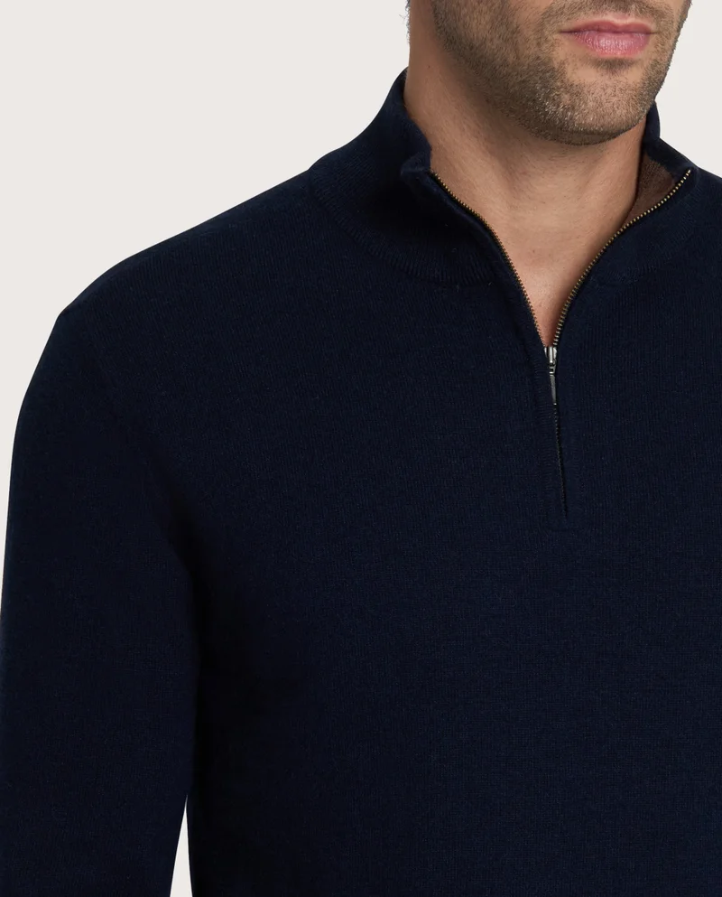 كاميتشسما Half-zip Jumper in dark blue cashmere blend