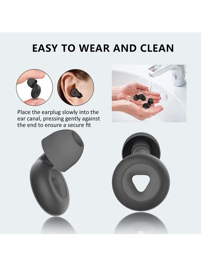 Generic Reusable Silicone Ear Plugs, Waterproof Hypoallergenic Noise Reduction Earplugs for Hearing Protection, Suitable for Sleeping, Snoring, Swimming, Self-contained dust box  - Image 3