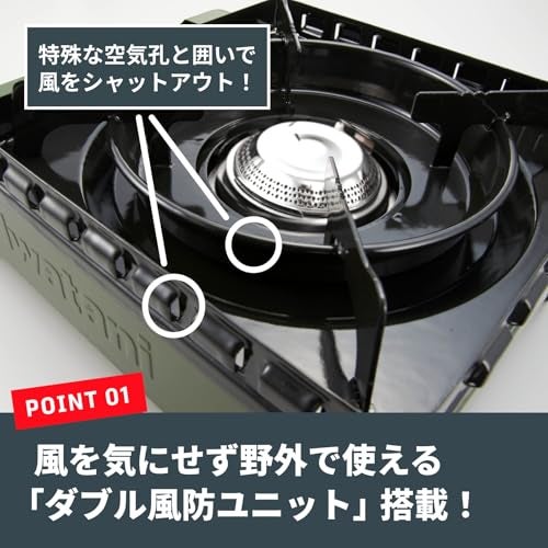Iwatani CB-ODX-1-OL Cassette Stove, Tough Maru, Olive - Image 3