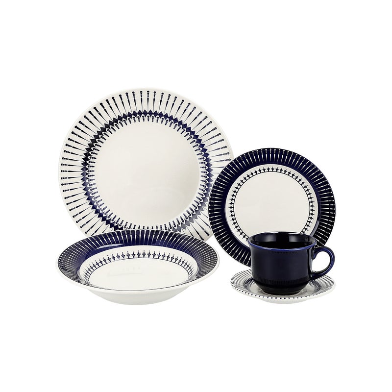 لا ميسا أكسفورد طقم عشاء بورسلان أزرق 20 قطعة - Image 2