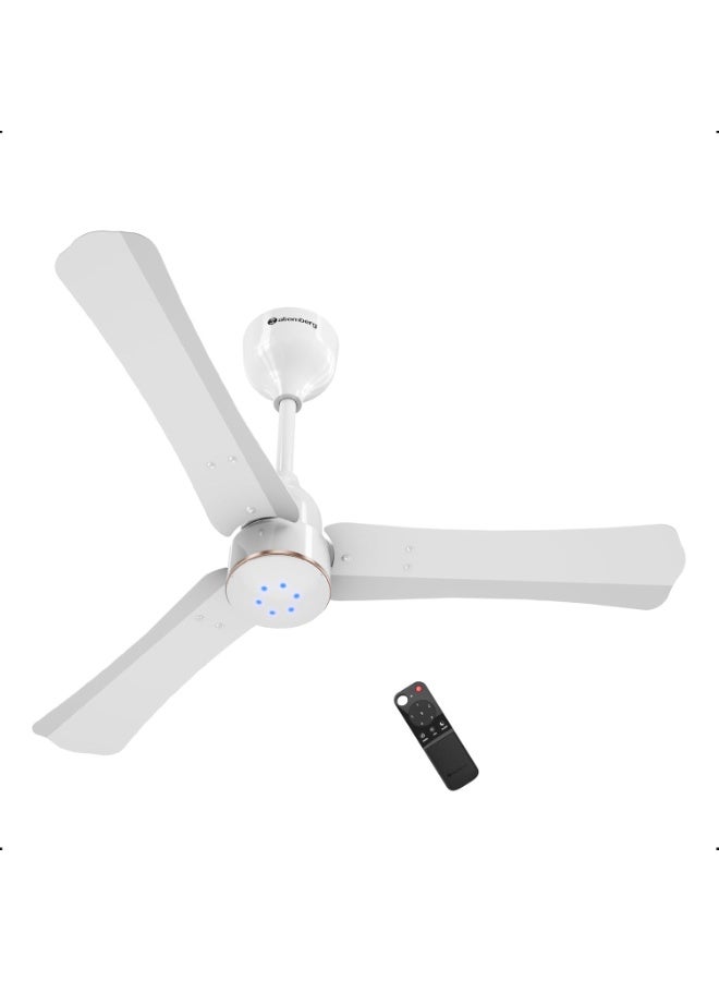 atomberg Renesa Halo Smart 900mm BLDC Ceiling Fan with IoT & Remote | BEE 5 star | High Air Delivery | Low noise operation | LED Speed Indicator | Sleek Design | 3 Year Warranty|White-Gold Ring - Image 1