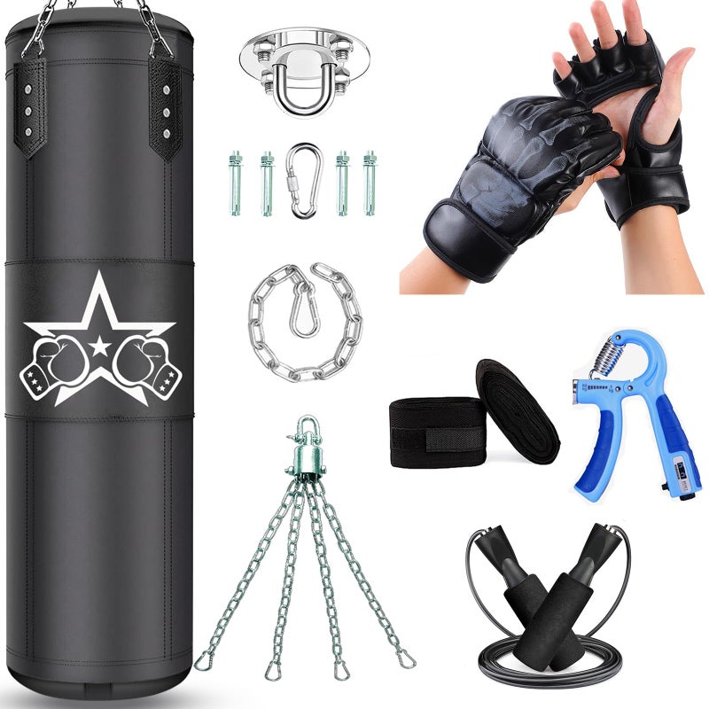 CHICBAKE Punching Bag for Adults,Heavy Boxing Bag Set,4ft/120cm, (8-in-1) Boxing Training Equipment Set for MMA Kickboxing Boxing Karate Home Gym Training(Unfilled) - Image 1