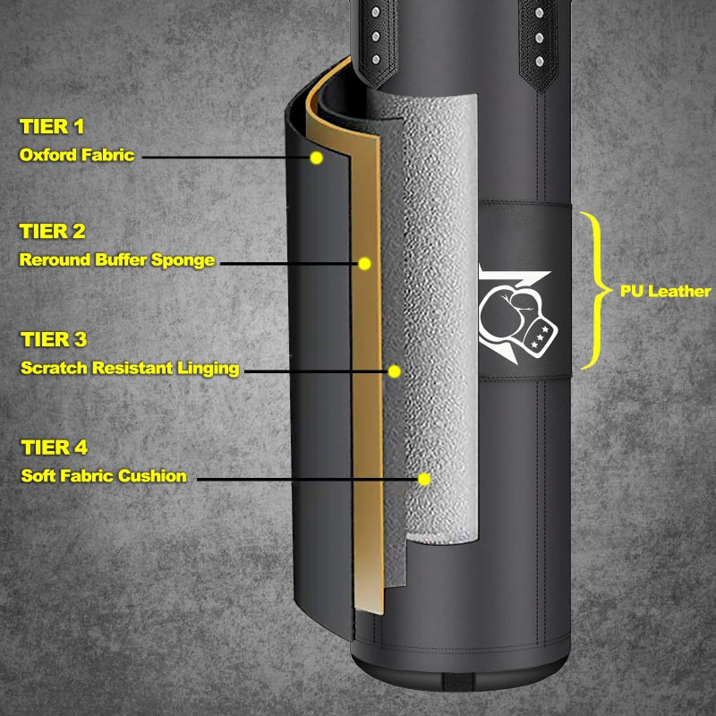 CHICBAKE Punching Bag for Adults,Heavy Boxing Bag Set,4ft/120cm, (8-in-1) Boxing Training Equipment Set for MMA Kickboxing Boxing Karate Home Gym Training(Unfilled) - Image 2