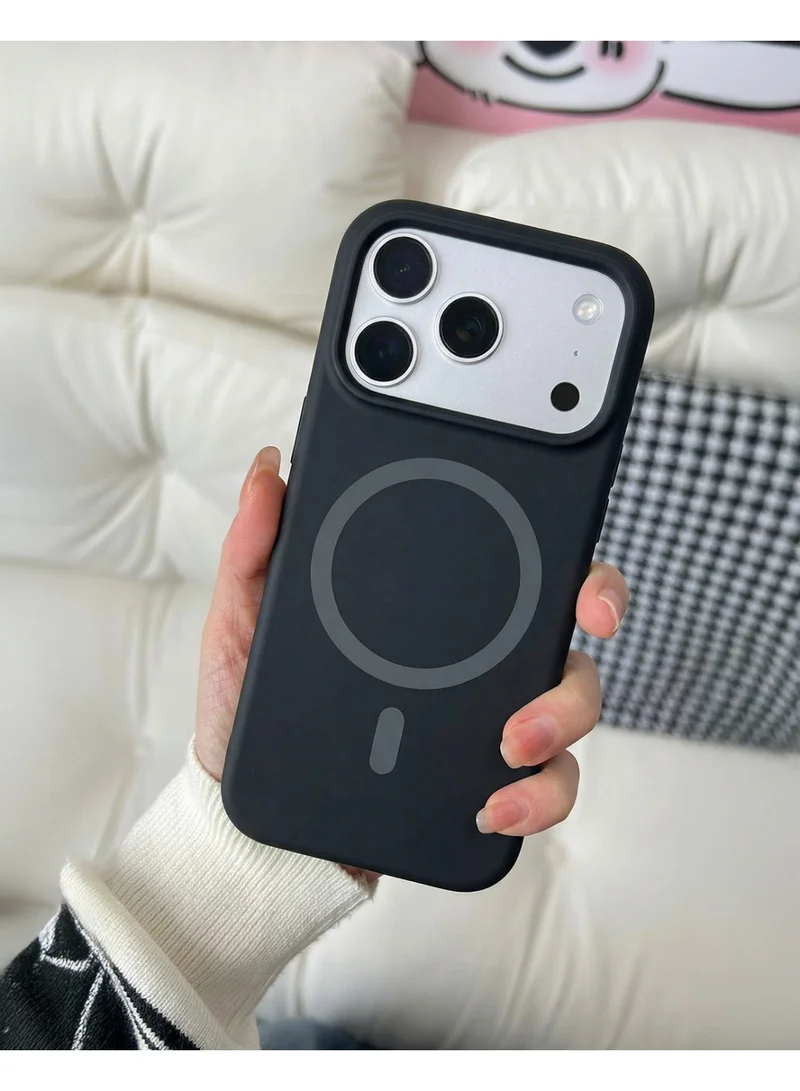 Mobcos Mobcos iPhone 17 Pro Max Black Elite Ring Mobcos iPhone 17 Pro Max Black Elite Ring Premium Silicone Magnetic Wireless Charging Case for iPhone | Silky Soft Touch | Military-Grade Shockproof Protection | Strong Magnetic Compatibility | Luxury Slim Cover  | Best Price UAE