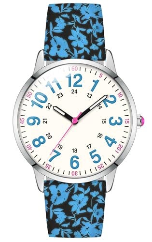 Asan Ge Black Blue Womens Silicone Watch Large Dial Fashionable Waterproof Wrist Watch Easy to Read Multiple Colors Available Suitable for Casual Outdoors - Image 1