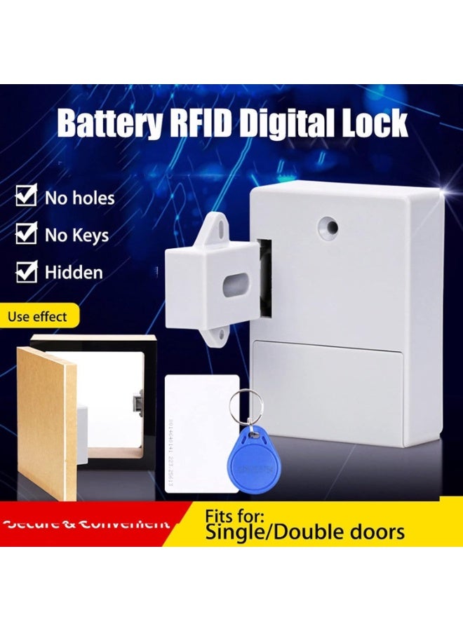 Electronic Cabinet Lock Kit - Hidden DIY Furniture Lock with 2 Unlocking Modes, High Security for Wooden Cabinets, Drawers, and Cupboards, Includes Management Card & Access Cards - Image 2