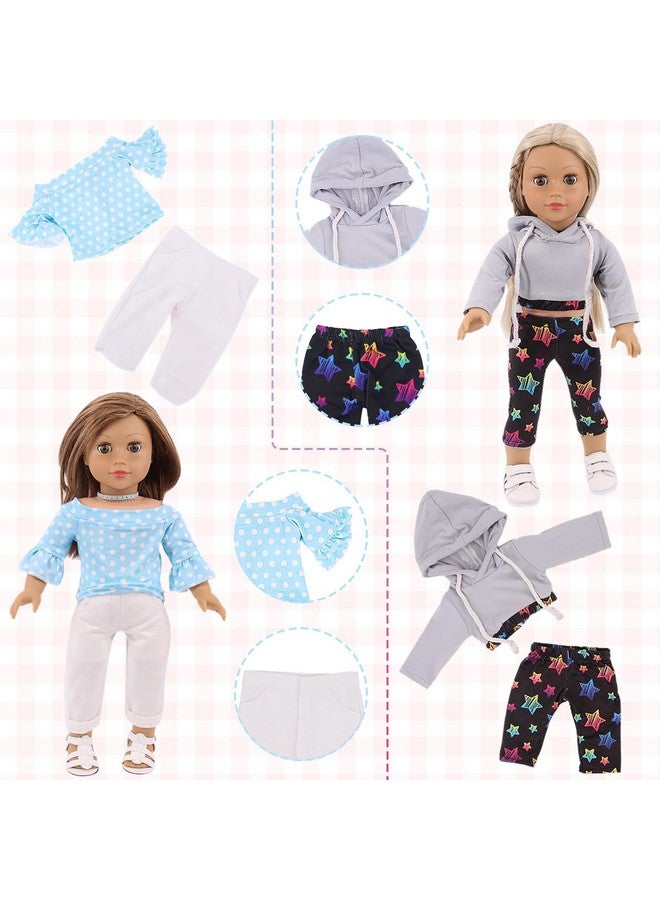 Ecore Fun 18 Pcs American 18 Inch Doll Clothes,10 Sets Girl Doll Clothing And Accessories Outfits For 18 Inch Girl Doll,Including Dress,Shorts,Swimsuits (No Doll) - Image 5