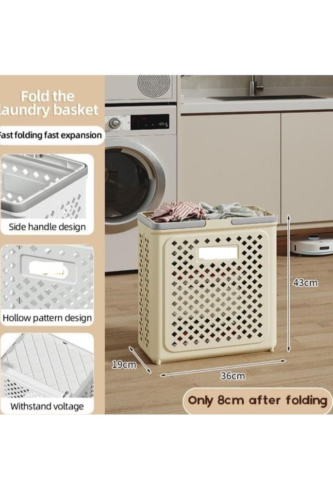 Large laundry basket with wheels - 50-liter capacity, multi-functional, foldable laundry basket for bathroom, balcony, and home organization - Image 3
