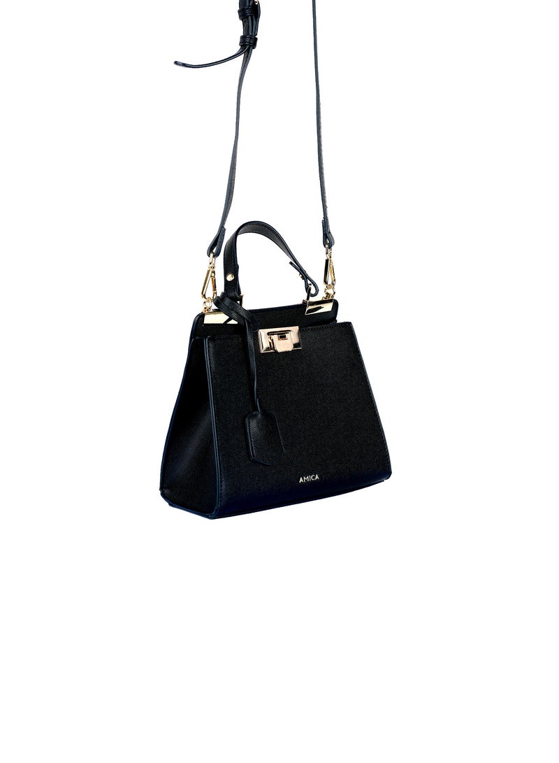 AMICA Zoe Leather Mini Crossbody Handbag for Ladies Top Handle - Image 3