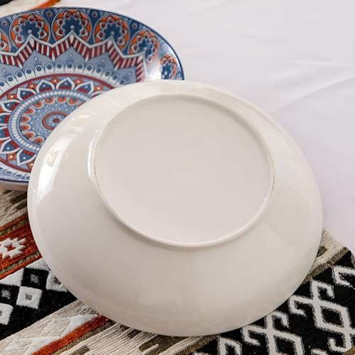 VELINEX Bohemian Style Ceramic Dinnerware Set | 6-Piece Plates & Bowls with Multicolour Mandala Design | Microwave & Dishwasher Safe | Gift Box Packed Tableware - Image 5