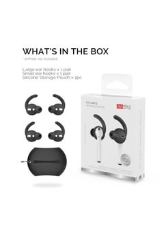 Suitable For Apple Wireless Bluetooth Headset Silicone Earplugs AirPods1 & 2 In-Ear Anti-dropping Silicone Ear Cap-Specifications:Black Pair Big Pair Small