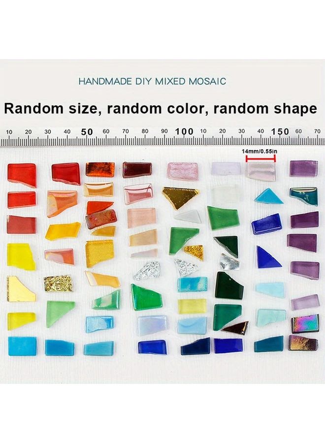 1kg Irregular Shaped Glass Mosaic Fragments Mixed Color DIY Craft Handmade Accessories - Image 3