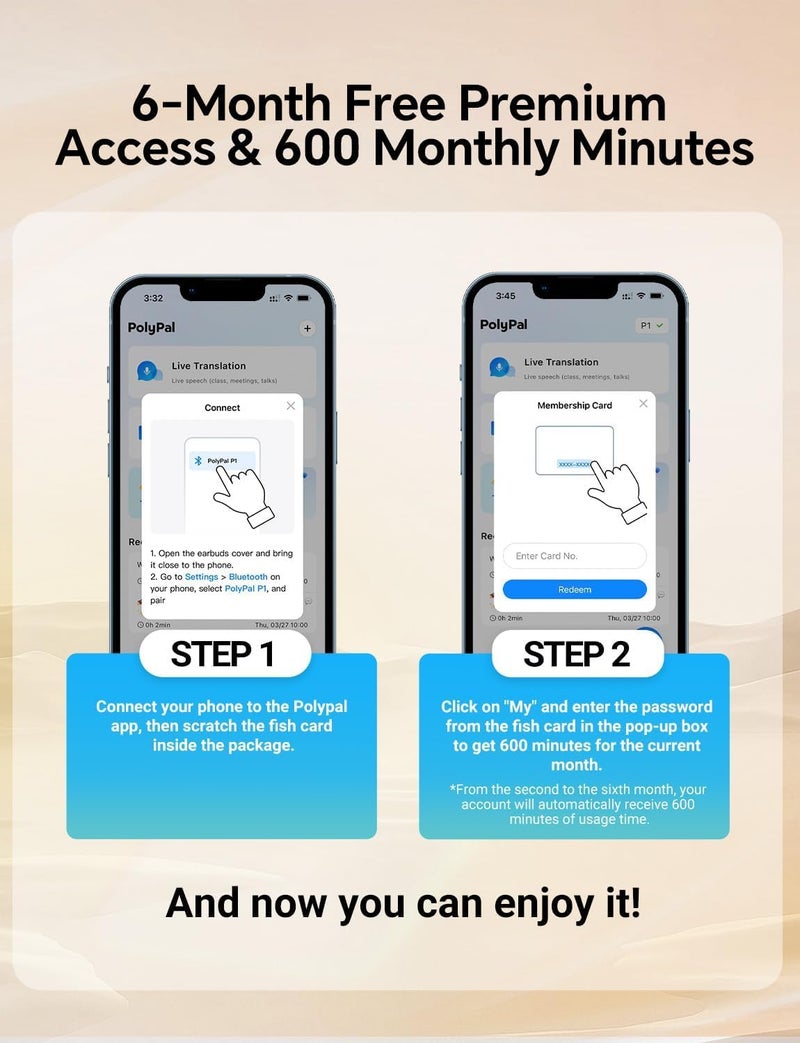 Timekettle Polypal P1 AI Translation Earbuds,Translator Device for Live speech and video, Support 138 Languages, 600 Minutes Monthly,Spanish english translator headphone for immigrants, iOS & Android Compatible - Image 5